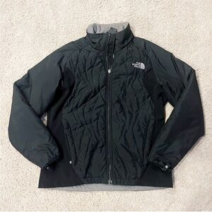 The North Face quilted soft shell puffer jacket zip front black size medium
